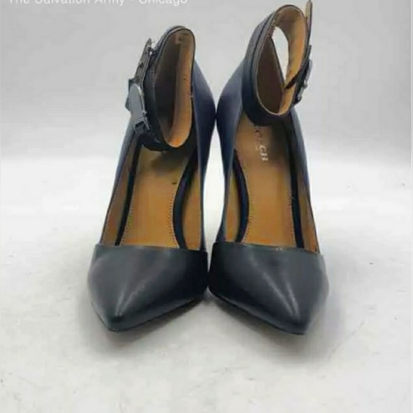 Like NEW Coach Designer Blue Black Pointed Toe Stiletto Pump Heels Size 6B - Picture 7 of 11